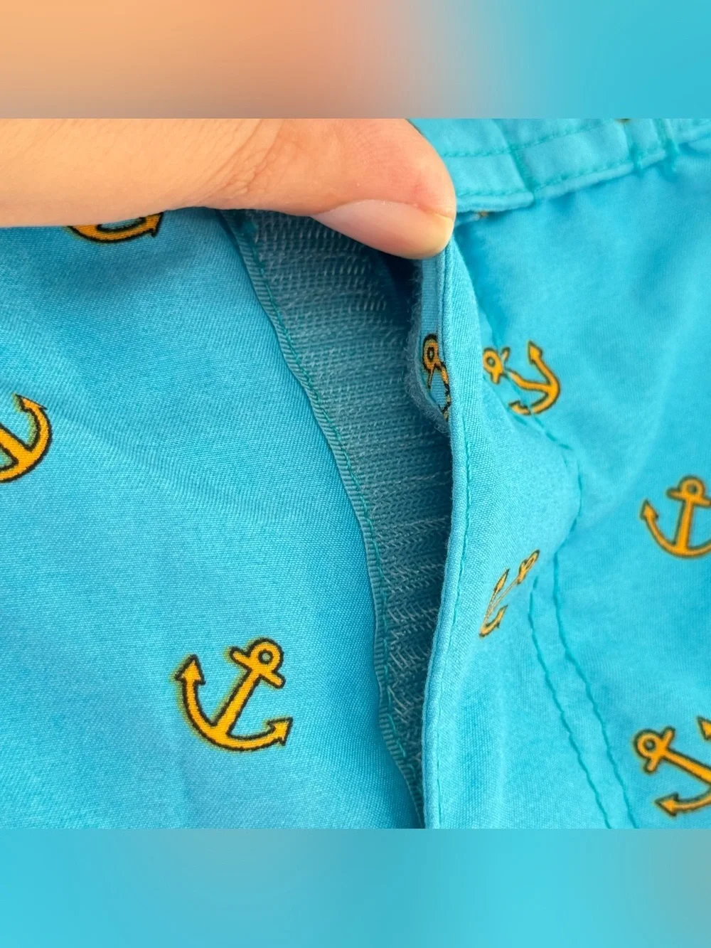American Crown Mens 2XL Swim Trunks Cape May Anchor Hook & Loop Fly No Pockets